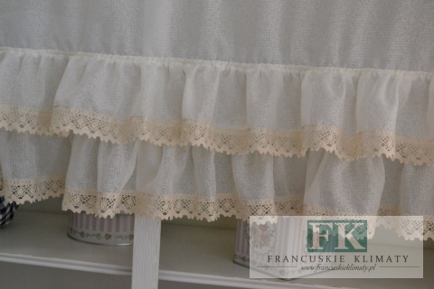 ZAZDROSTKA 2 FALBANY , BATYST , ETAMINA KORONKA , W STYLU RETRO , VINTAGE , PROWENSALSKIM , FRANCUSKIM , SHABBY