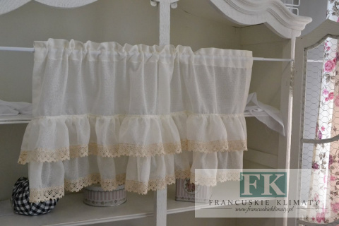 ZAZDROSTKA 2 FALBANY , BATYST , ETAMINA KORONKA , W STYLU RETRO , VINTAGE , PROWENSALSKIM , FRANCUSKIM , SHABBY