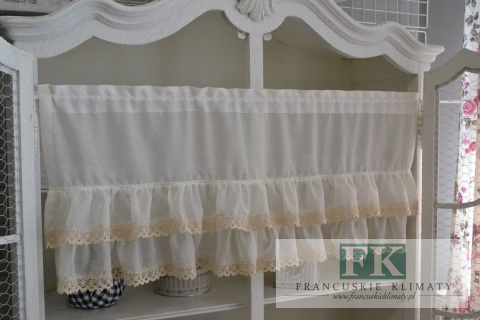 ZAZDROSTKA 2 FALBANY , BATYST , ETAMINA KORONKA , W STYLU RETRO , VINTAGE , PROWENSALSKIM , FRANCUSKIM , SHABBY