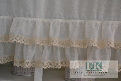 ZAZDROSTKA 2 FALBANY , BATYST , ETAMINA KORONKA , W STYLU RETRO , VINTAGE , PROWENSALSKIM , FRANCUSKIM , SHABBY
