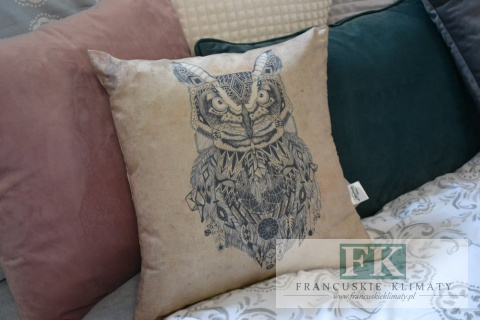 POSZEWKA DEKORACYJNA 40X40 SOWA BOHO