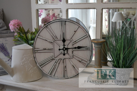 ZEGAR ŚCIENNY SZKLANY FI 30 CM LOFT SHABBY