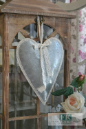 DEKORACJA SERCE METAL KORONKA 27 CM SHABBY CHICPROWANSJA VINTAGE RETRO