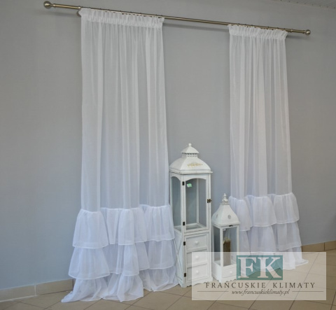 PROWANSJA FIRANA BOK FALBANY retro vintage BATYST 140/250 CM