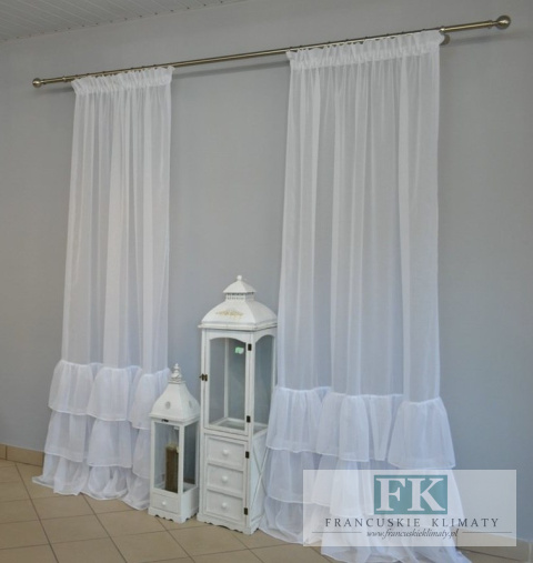 PROWANSJA FIRANA BOK FALBANY retro vintage BATYST 140/250 CM