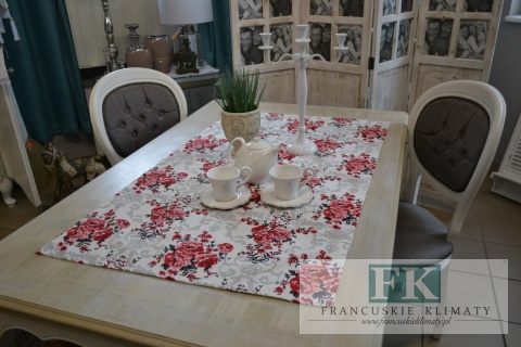 BIEŻNIK DEKORACYJNY 70x115 KWIATY STYL FRANCUSKI PROWANSALSKI SIELANKA