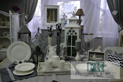 KOLEKCJA SZAFIR TALERZ śr. 20,5 CM styl francuski, shabby, vintage