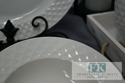 KOLEKCJA SZAFIR TALERZ śr. 20,5 CM styl francuski, shabby, vintage