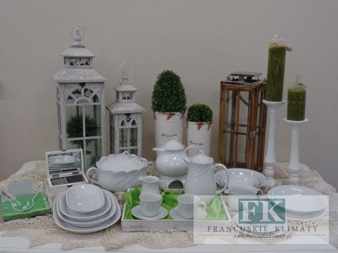 KOLEKCJA FALBANKA PÓŁMISEK dł. 33 cm styl francuski, shabby, vintage