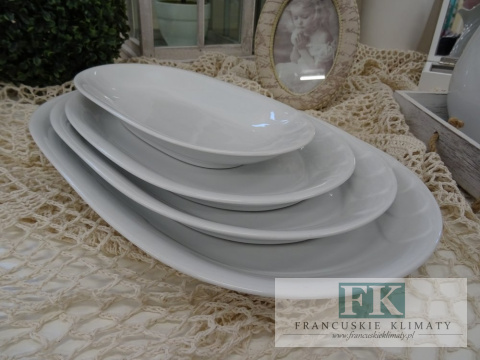 KOLEKCJA FALBANKA PÓŁMISEK dł. 38 cm styl francuski, shabby, vintage