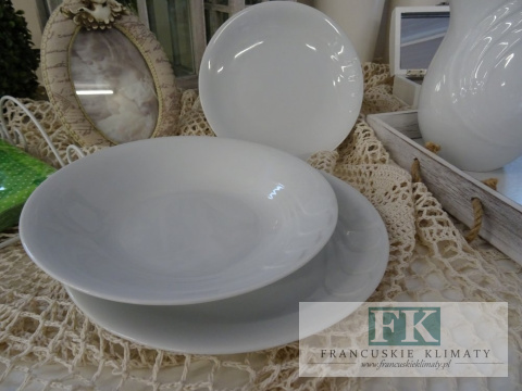 KOLEKCJA FALBANKA TALERZ PŁASKI śr. 24 CM styl francuski, shabby, vintage