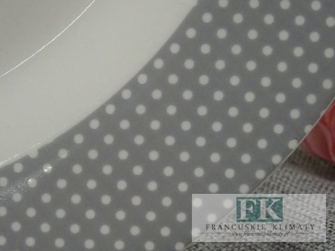 KOLEKCJA PINK HEART TALERZ PŁASKI śr. 26,5 cm styl francuski, shabby, vintage