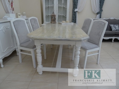 FRANCUSKI kpl. 4 KRZESEŁ białe PROWANSJA SHABBY