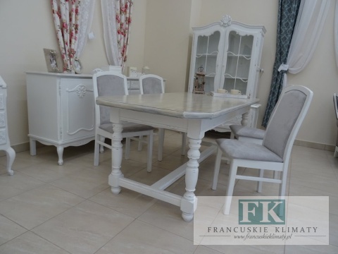 FRANCUSKI kpl. 4 KRZESEŁ białe PROWANSJA SHABBY