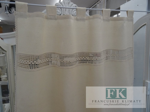 Komplet 2 szt . ZASŁON BAWELNA + SZYDEŁKO / NICIANKA wys. 150 cm BOHO frędzle , koralki