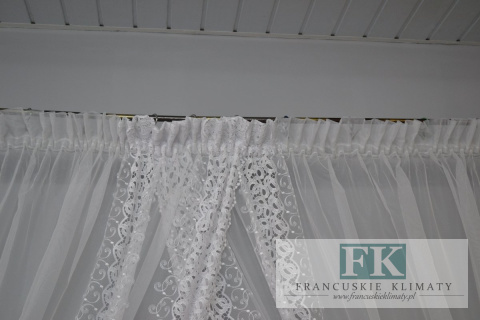 FIRANA PODWIĄZYWANA SARA 170/400 , TIUL HAFT GIPIURA , PROWANSJA , SHABBY , VINTAGE , RETRO