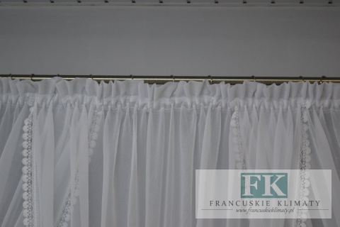 GOTOWA FIRANA FIRANKA ŁABĘDŹ 160/400 BIEL KRESZ GIPIURA