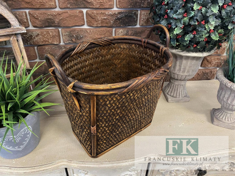 STYLOWY KOSZ bambus WYS 33 CM BOHO OSŁONKA