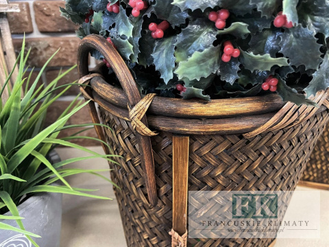 STYLOWY KOSZ bambus WYS 33 CM BOHO OSŁONKA