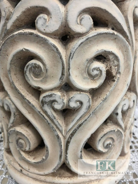 LAMPION - LATARNIA 29,5 CM betonowy z pokrywką w stylu francuskim , shabby , prowansja