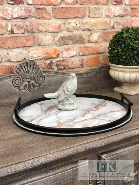 TACA DEKORACYJNA OKRĄGŁA FI 43 CM , shabby prowansja