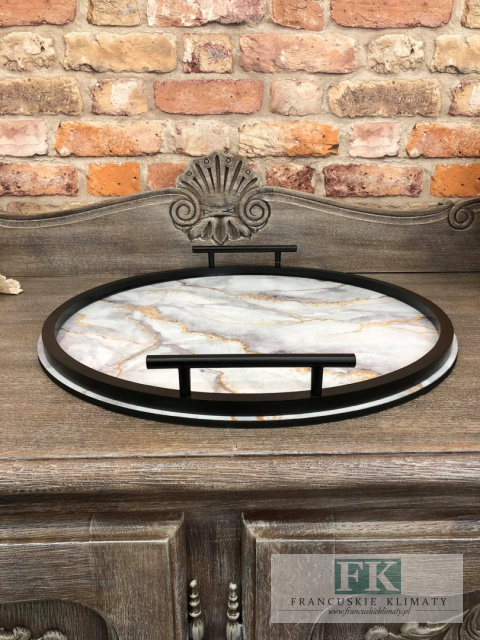 TACA DEKORACYJNA OKRĄGŁA FI 43 CM , shabby prowansja