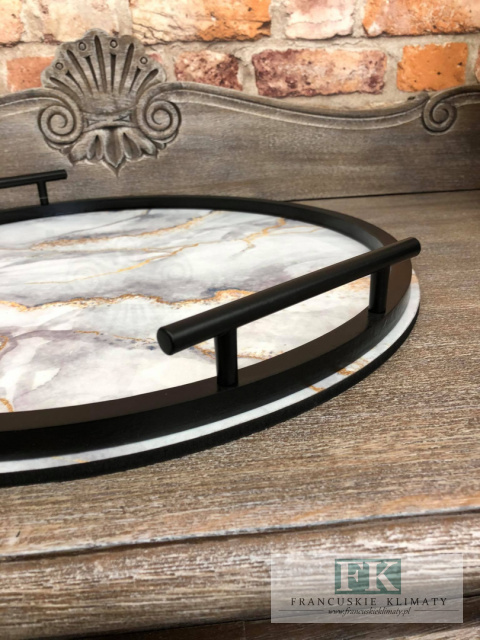 TACA DEKORACYJNA OKRĄGŁA FI 43 CM , shabby prowansja