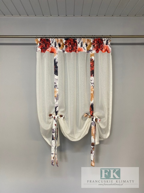 STYLOWA ROLETA ROLETKA SZER 140 CM KWIATY BATYST EKRAN PANEL