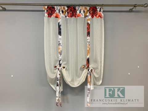 STYLOWA ROLETA ROLETKA SZER 140 CM KWIATY BATYST EKRAN PANEL