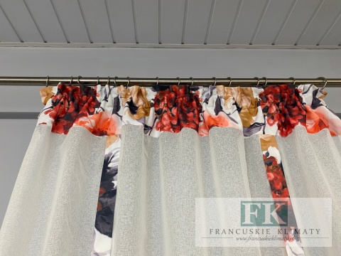 STYLOWA ROLETA ROLETKA SZER 140 CM KWIATY BATYST EKRAN PANEL