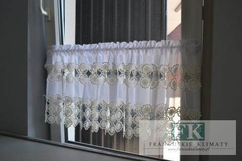 ZAZDROSTKA GIPIUROWA 160/40 GIPIURA KREM ŻORŻETA STYL FRANCUSKI , VINTAGE