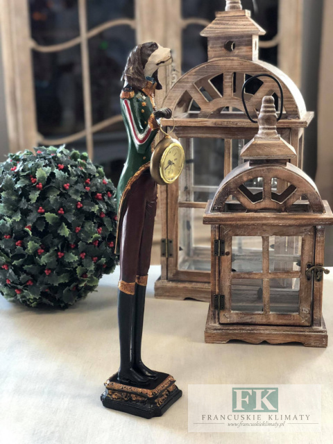 FIGURA PIES Z ZEGAREM WYS. 50 CM