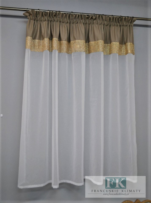 FIRANA BATYST CYRKONIE złoto 280/160 , SHABBY , VINTAGE