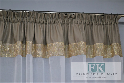 FIRANA BATYST CYRKONIE złoto 280/160 , SHABBY , VINTAGE