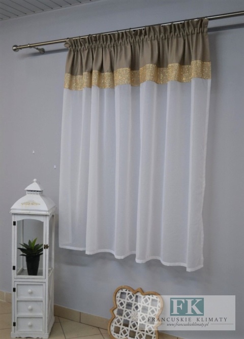 FIRANA BATYST CYRKONIE złoto 280/160 , SHABBY , VINTAGE