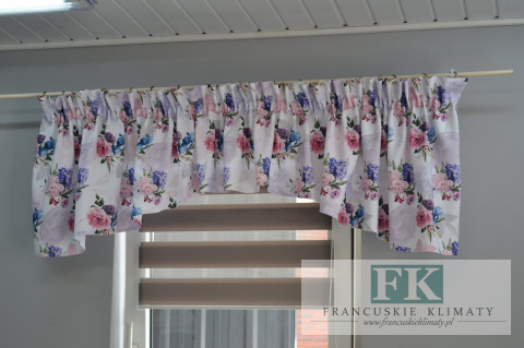 LAMBREKIN ŁUK KWIATY 300/50 PROWANSJA RETRO , SHABBY