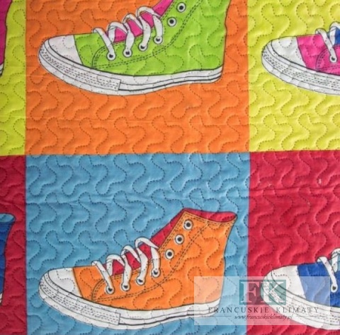 NARZUTA PATCHWORK TRAMPKI 170 X 210 CM BAWEŁNA / POLIESTER SHABBY , PROWANSJA , VINTAGE