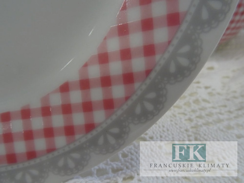 KOLEKCJA PINK ROSES TALERZ DESEROWY śr. 19 cm styl francuski, shabby, vintage