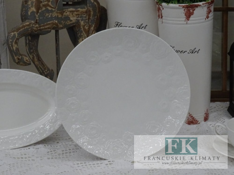 KOLEKCJA RUBELLA TALERZ PŁASKI śr. 27 cm styl francuski, shabby, vintage