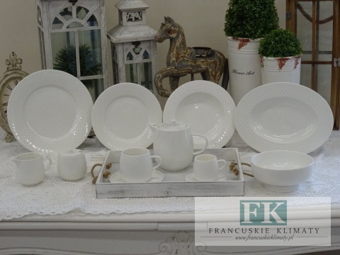 KOLEKCJA WHITE DROP PÓŁMIESEK dł. 29 cm cmstyl francuski, shabby, vintage