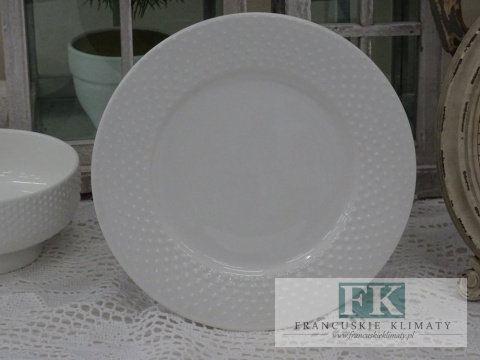 KOLEKCJA WHITE DROP TELERZ DESEROWY śr. 21 cm cmstyl francuski, shabby, vintage