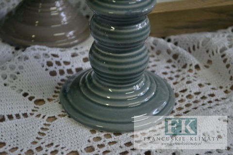 ŚWIECZNIK PORCELANOWY WYS 16 CM MAŁY SHABBY CHIC VINTAGE