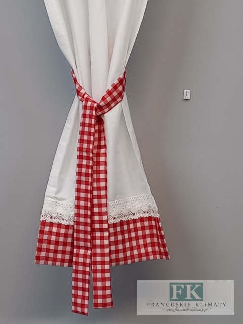 DEKORACJA OKIENNA KRATKA , BOKI , LAMBREKIN PROWANSJA , SHABBY CHIC , VINTAGE , RETRO