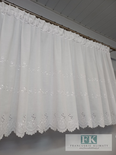 FIRANA , ZAZDROSTKA BAWEŁNA HAFTOWANA 325/85, , PROWANSJA SHABBY CHIC , VINTAGE