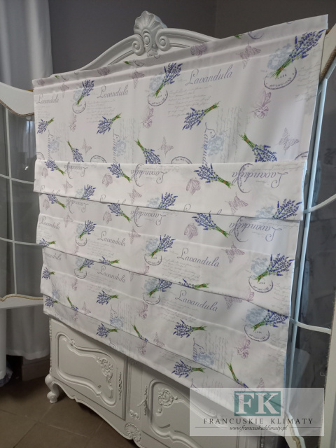 ROLETKA EKRAN LAWENDA SZER 120 cm tkanina zasłonowa , PROWANSJA