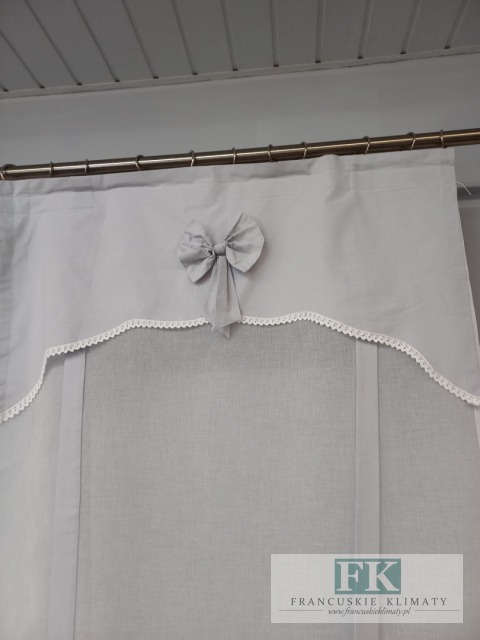 ROLETKA, EKRAN , PANEL PROWANSJA , SHABBY, SZER 90 cm WYS 160 cm BATYST , BAWEŁNA jasnoszara