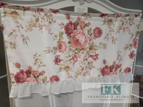 FIRANA EKRAN PANEL ROLETKA KWIATY FALBANA BATYST PROWANSJA VINTAGE