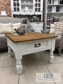 lite drewno STOLIK KAWOWY 75 x 75 cm PROWANSJA nowy