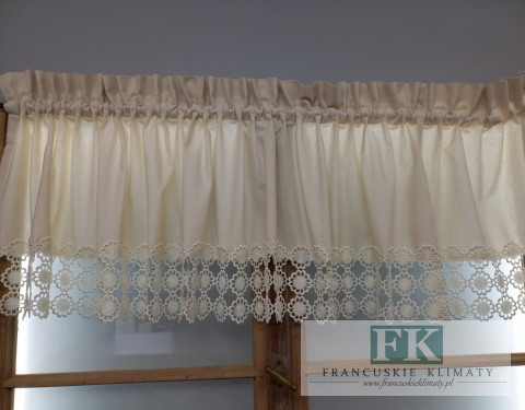 LAMBREKIN ZAZDROSTKA GIPIURA NATURA PROWANSJA SHABBY CHIC VINTAGE KORONKA