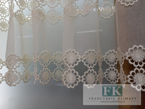 LAMBREKIN ZAZDROSTKA GIPIURA BATYST 300/45-50 cm PROWANSJA SHABBY CHIC VINTAGE